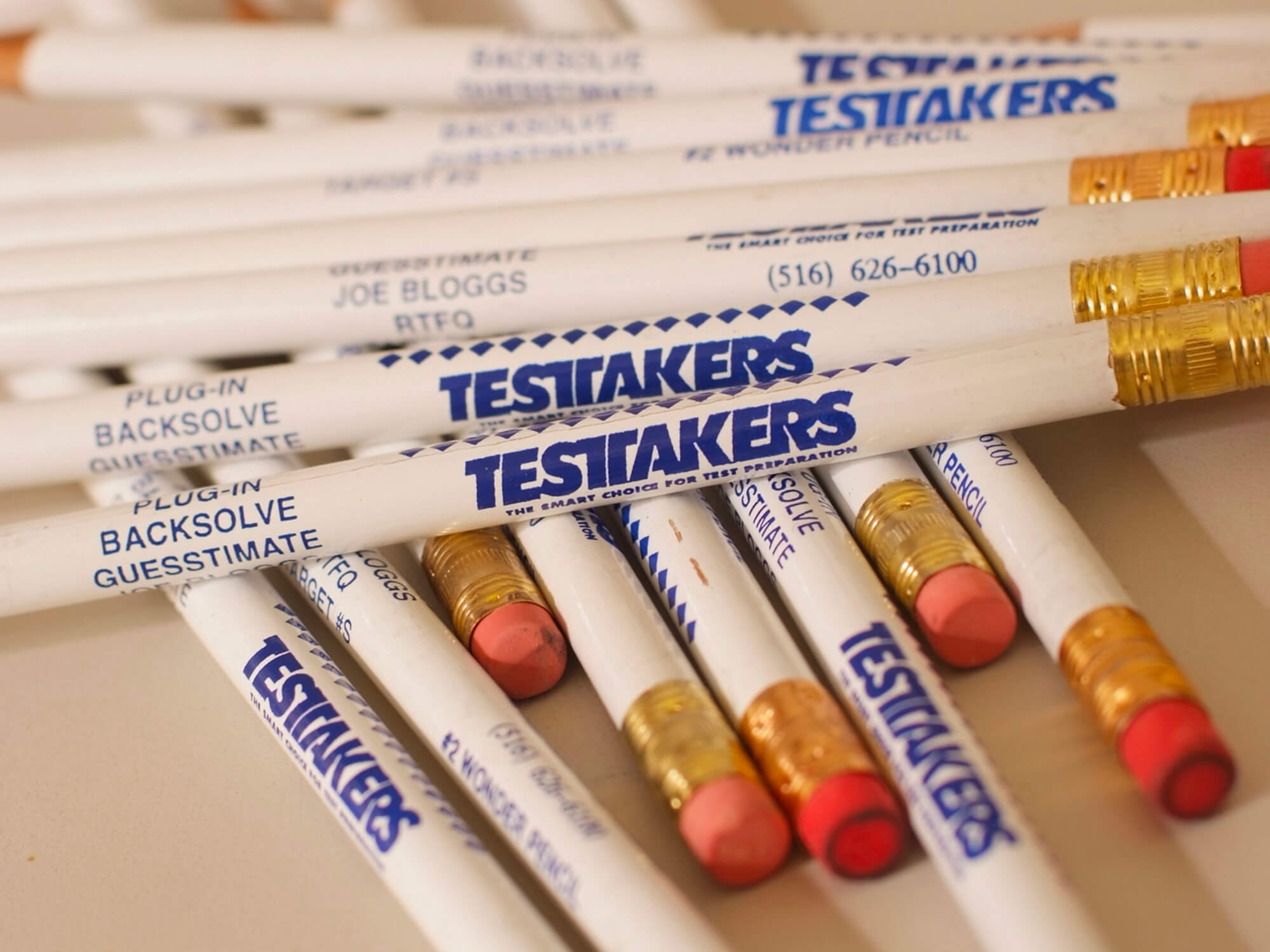 Test Takers SAT Test Prep Pencils on a Desk