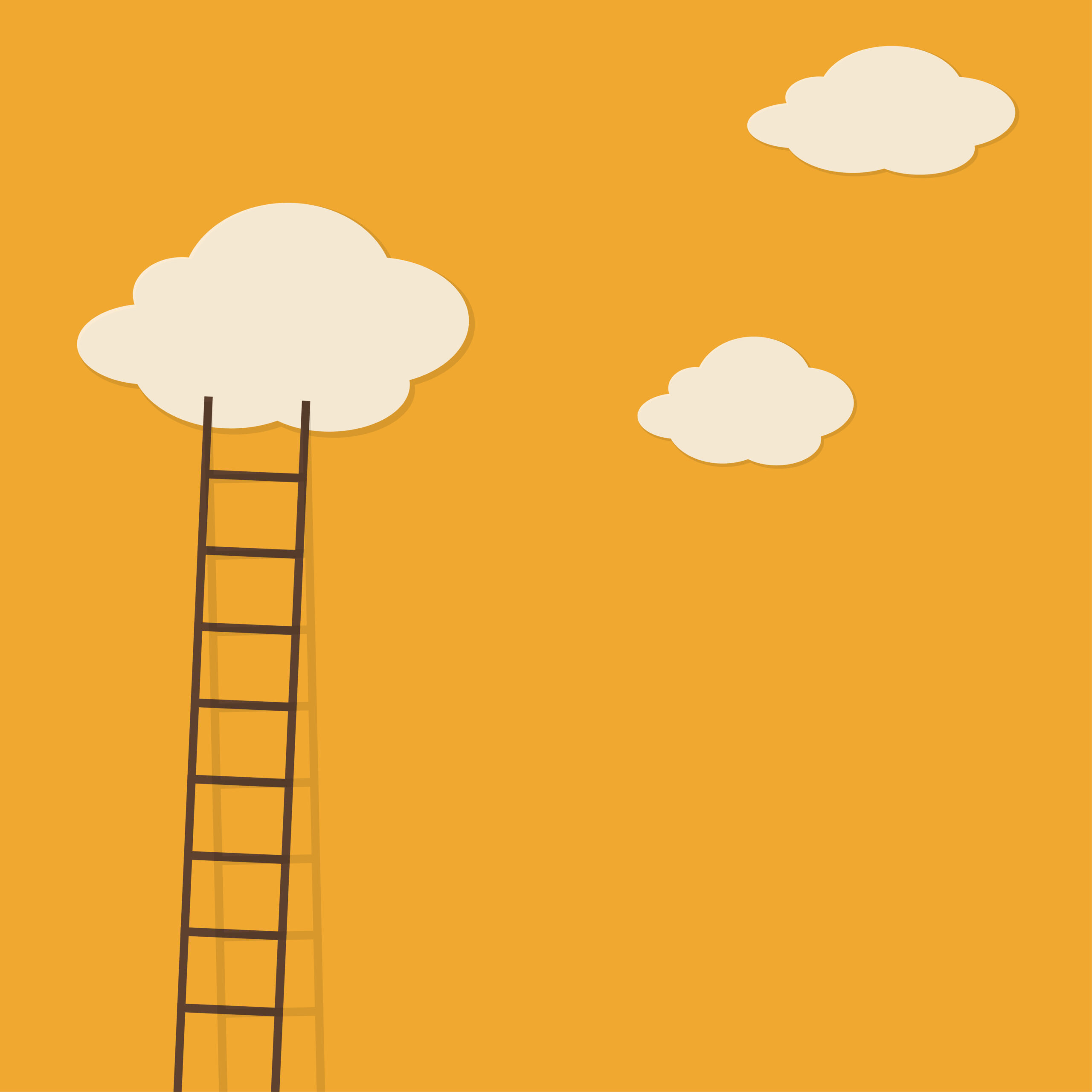 How to Motivate your teen. Ladder on yellow back grount leading to clouds